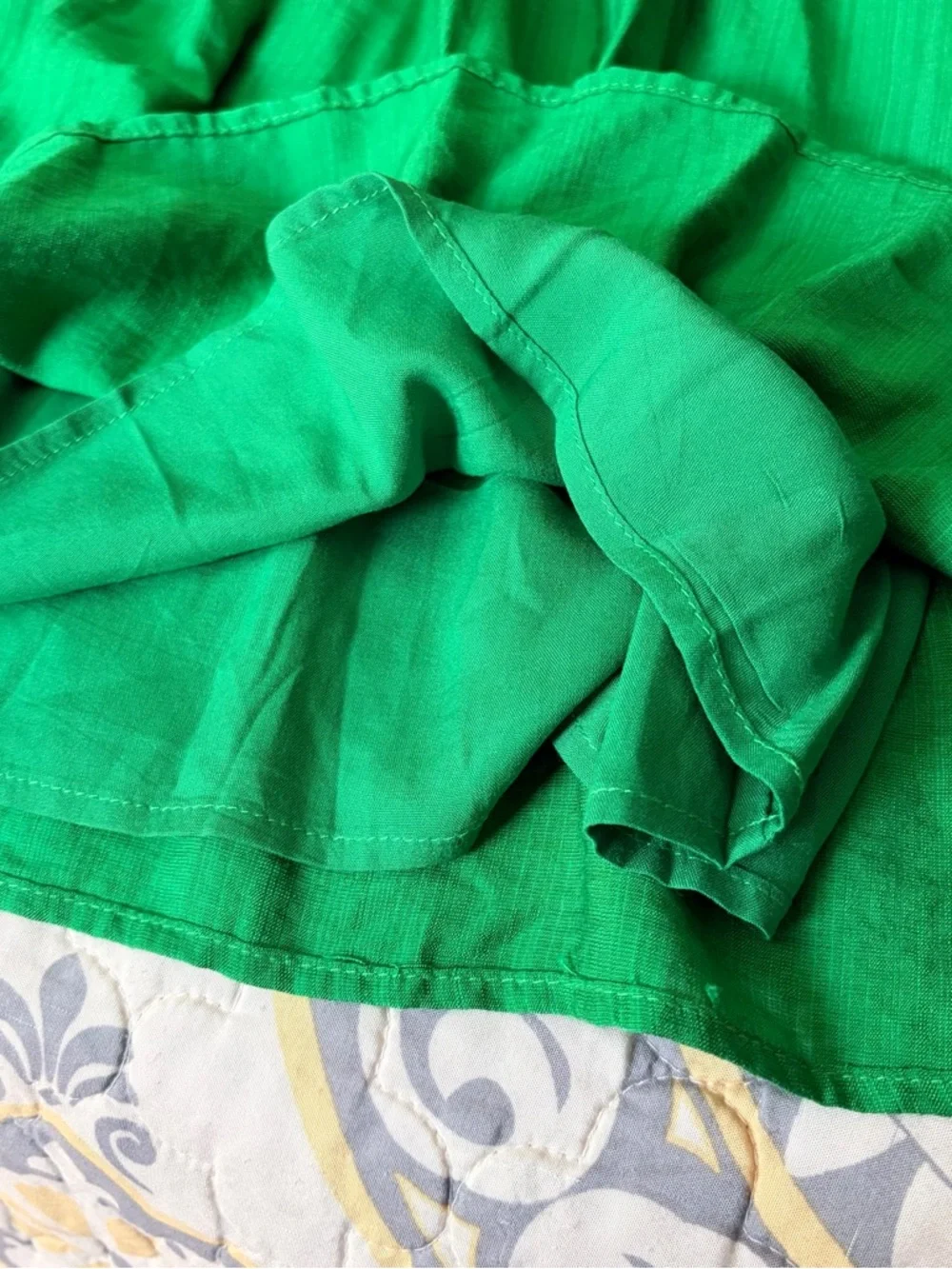 NWT Jodifl Boutique Green Embroidered Tie-Neck Mini Dress, Small - Picture 8 of 11